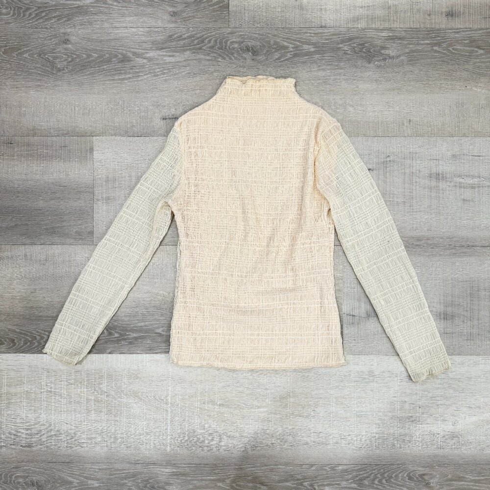 Smocked Beige Thermal Top